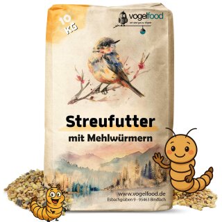 10 kg Streufutter mit Mehlwürmer Wildvögel Sommerstreu Winter Ganzjahresfutter